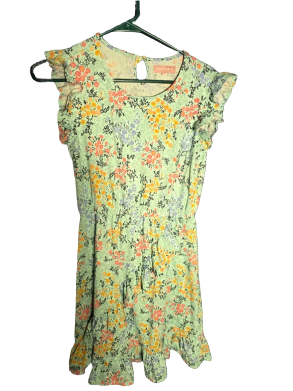 Girls BCBG Girls Casual Dress L Light Green Floral